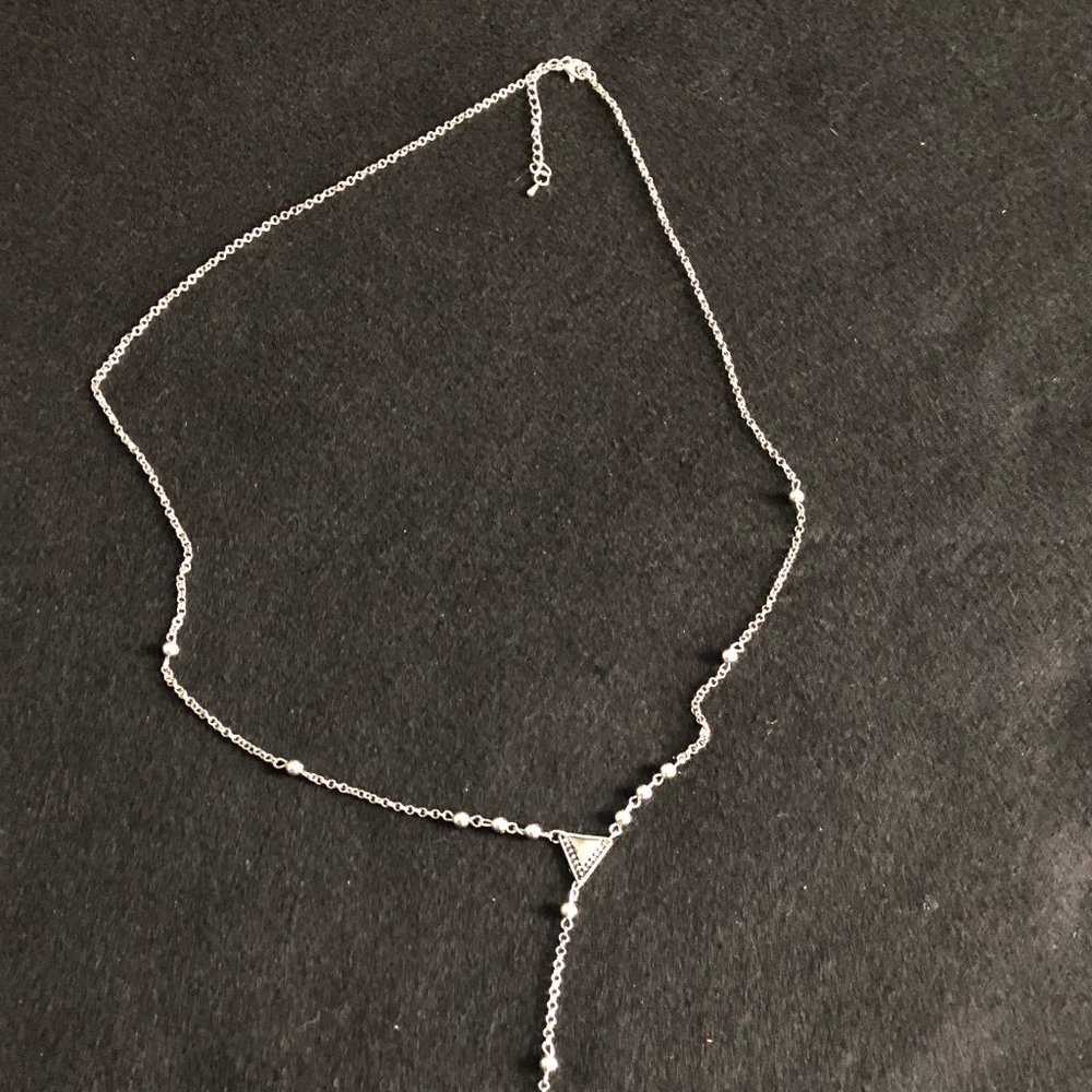 Long women's necklace metal chain beads 35"